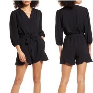 Nordstrom Black Tulip Hem Romper